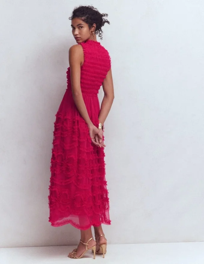 Tulle Bow Party Dress Vibrant Pink Tulle Bow Party Dress Vibrant Pink