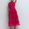 Tulle Bow Party Dress Vibrant Pink Tulle Bow Party Dress Vibrant Pink
