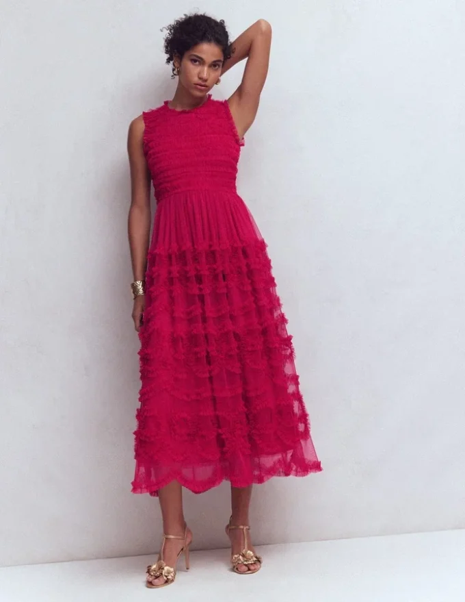 Tulle Bow Party Dress Vibrant Pink Tulle Bow Party Dress Vibrant Pink