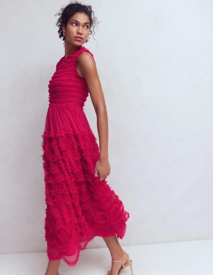 Tulle Bow Party Dress Vibrant Pink Tulle Bow Party Dress Vibrant Pink