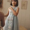 Tulle Cross Back Dress Blue Tulle Cross Back Dress Blue
