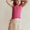 Tulle Interest Skirt Soft Ivory Multi Spot Tulle Interest Skirt Soft Ivory Multi Spot