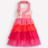 Tulle Mix Logo Dress Salmon Pink Flamingo Tulle Mix Logo Dress Salmon Pink Flamingo