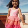 Tulle Mix Logo Dress Salmon Pink Flamingo Tulle Mix Logo Dress Salmon Pink Flamingo