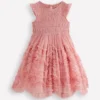 Tulle Ruffle Occasion Dress Almond Pink Tulle Ruffle Occasion Dress Almond Pink