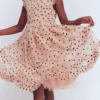Tulle Ruffle Occasion Dress Rose Smoke Flock Spot Tulle Ruffle Occasion Dress Rose Smoke Flock Spot