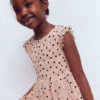 Tulle Ruffle Occasion Dress Rose Smoke Flock Spot Tulle Ruffle Occasion Dress Rose Smoke Flock Spot