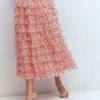 Tulle Tiered Skirt Pink Painted Dot Tulle Tiered Skirt Pink Painted Dot