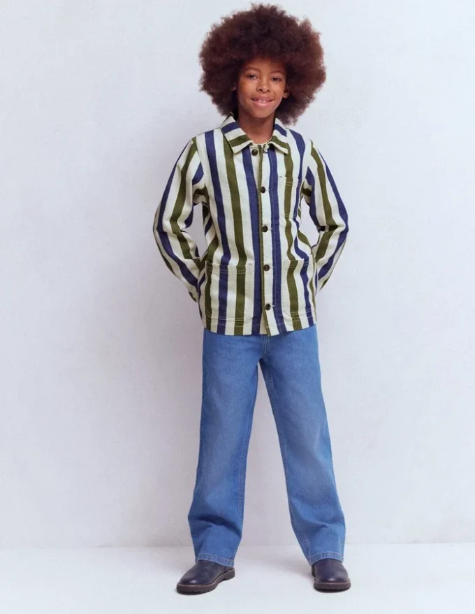 Twill Jacket Blue and Green Stripe