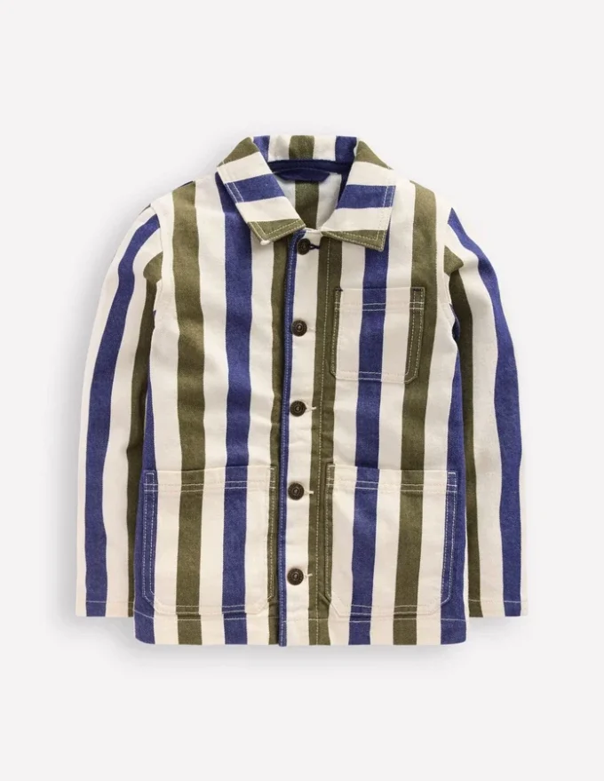 Twill Jacket Blue and Green Stripe