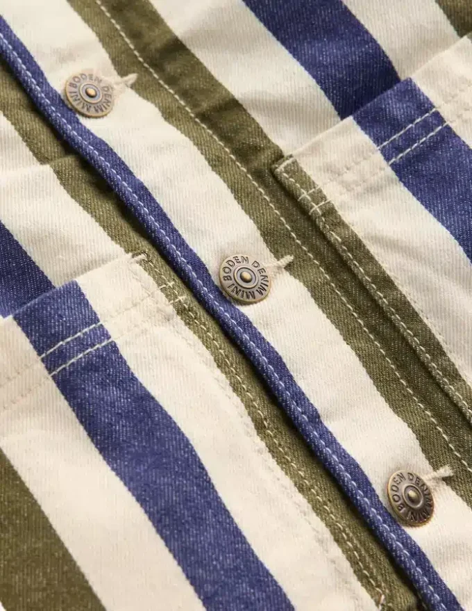 Twill Jacket Blue and Green Stripe