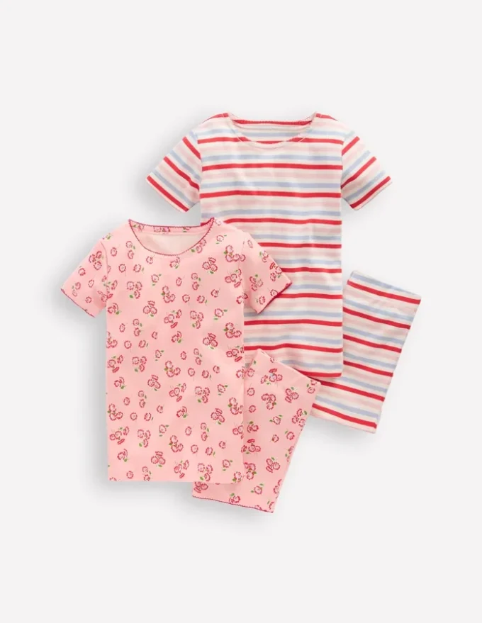 Twin Pack Short Pajamas Chalk Pink Daisy