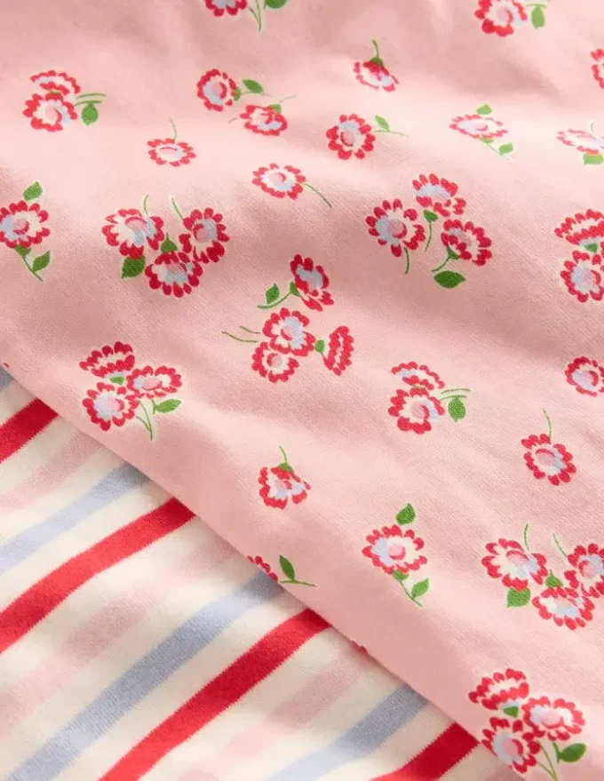 Twin Pack Short Pajamas Chalk Pink Daisy