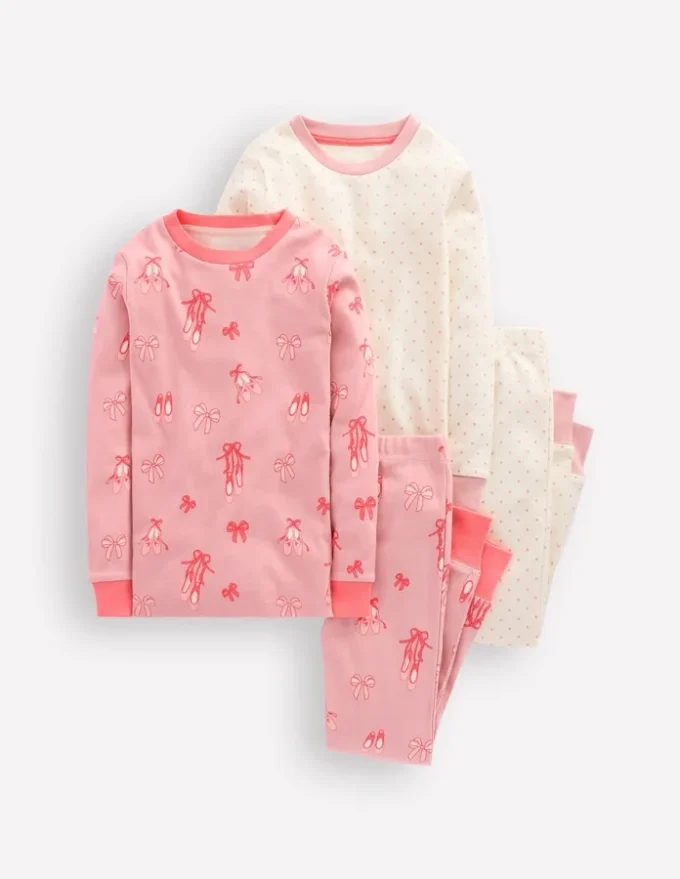 Twin Pack Snug Pajamas Vintage Pink Ballet Shoes Twin Pack Snug Pajamas Vintage Pink Ballet Shoes