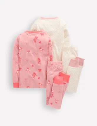 Twin Pack Snug Pajamas Vintage Pink Ballet Shoes