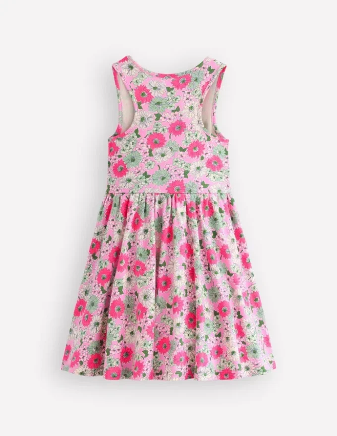 Twirly Jersey Dress Pink Floral Twirly Jersey Dress Pink Floral