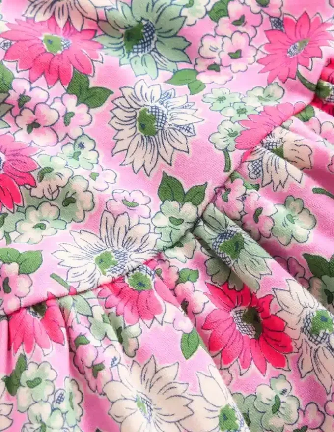 Twirly Jersey Dress Pink Floral Twirly Jersey Dress Pink Floral