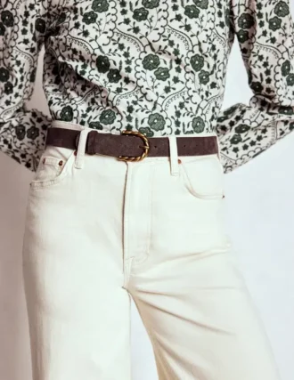 Twist Buckle Belt Brown