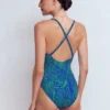 Twist Strap Swimsuit Blue, Enchanted Paisley Twist Strap Swimsuit Blue, Enchanted Paisley
