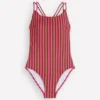 Twist Strap Swimsuit Pink, Khaki Stripe Twist Strap Swimsuit Pink, Khaki Stripe