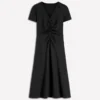 Una Ruched Front Ponte Dress Black Una Ruched Front Ponte Dress Black