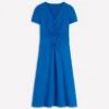 Una Ruched Front Ponte Dress Kingfisher Blue Una Ruched Front Ponte Dress Kingfisher Blue