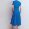 Una Ruched Front Ponte Dress Kingfisher Blue Una Ruched Front Ponte Dress Kingfisher Blue
