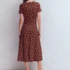 Una Ruched Front Ponte Dress Raw Umber, Painted Dot Una Ruched Front Ponte Dress Raw Umber, Painted Dot