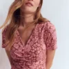 Una Ruched Front Ponte Dress Russet, Flowerbed Bloom Una Ruched Front Ponte Dress Russet, Flowerbed Bloom