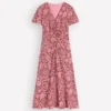 Una Ruched Front Ponte Dress Russet, Flowerbed Bloom Una Ruched Front Ponte Dress Russet, Flowerbed Bloom