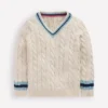 V-neck Cable Sweater Ivory V-neck Cable Sweater Ivory