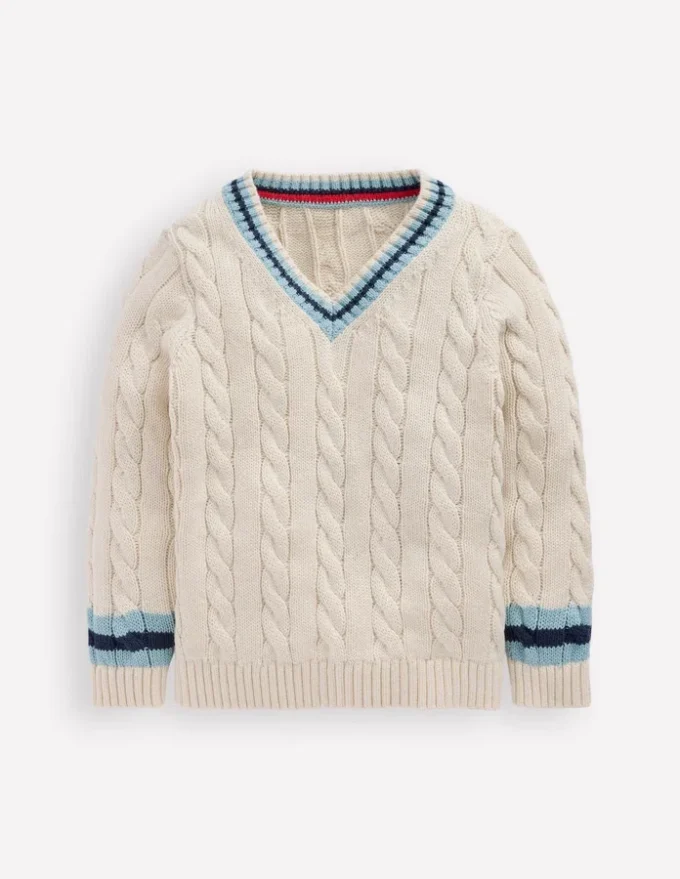 V-neck Cable Sweater Ivory V-neck Cable Sweater Ivory