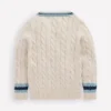 V-neck Cable Sweater Ivory V-neck Cable Sweater Ivory