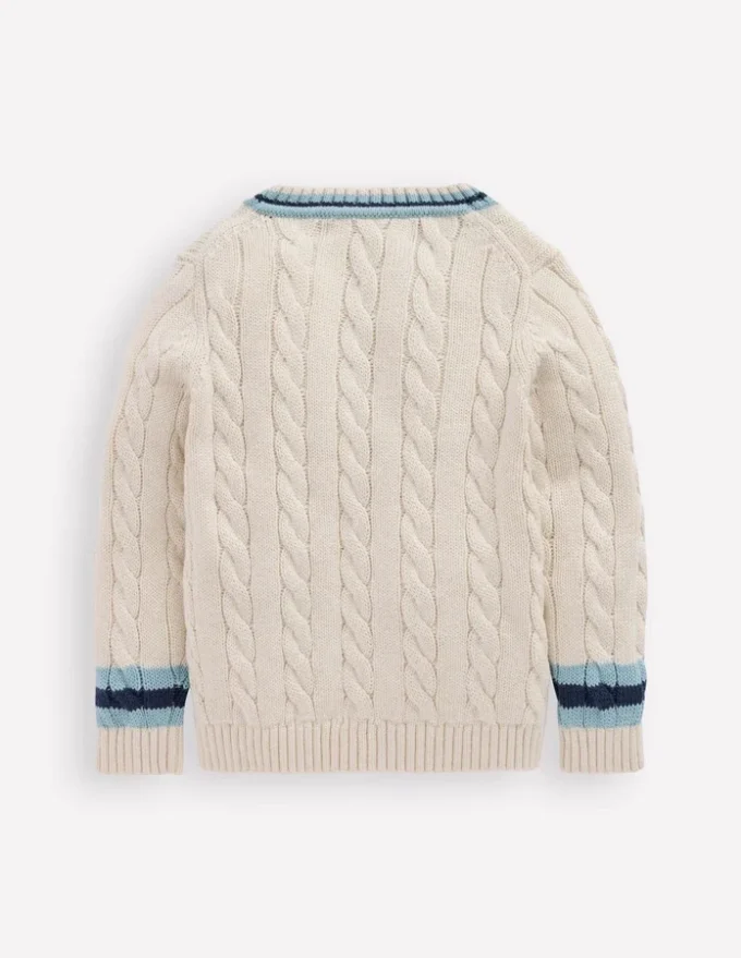 V-neck Cable Sweater Ivory V-neck Cable Sweater Ivory