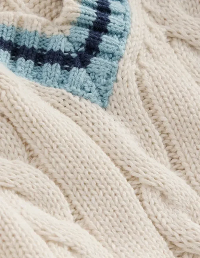V-neck Cable Sweater Ivory V-neck Cable Sweater Ivory