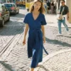 V-Neck Denim Dress Mid Vintage V-Neck Denim Dress Mid Vintage