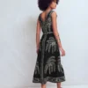V Neck Jacquard Dress Palm Jacquard V Neck Jacquard Dress Palm Jacquard