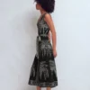 V Neck Jacquard Dress Palm Jacquard V Neck Jacquard Dress Palm Jacquard