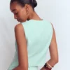V-neck Linen Waistcoat Spearmint