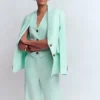 V-neck Linen Waistcoat Spearmint