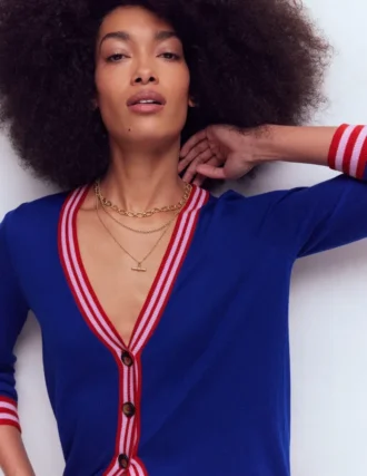 V Neck Longline Cardigan Bright Blue V Neck Longline Cardigan Bright Blue
