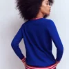 V Neck Longline Cardigan Bright Blue