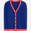 V Neck Longline Cardigan Bright Blue