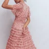 V-Neck Ruffle Tulle Dress Ivory Black Spot V-Neck Ruffle Tulle Dress Ivory Black Spot