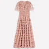 V-Neck Ruffle Tulle Dress Ivory Black Spot V-Neck Ruffle Tulle Dress Ivory Black Spot