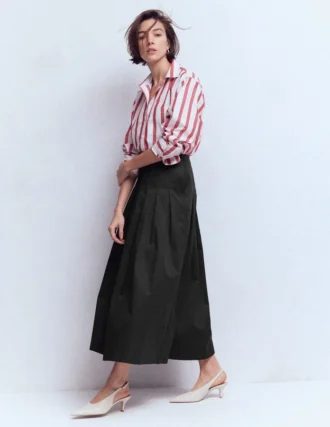 Valentina Cotton Sateen Skirt Black Valentina Cotton Sateen Skirt Black