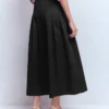 Valentina Cotton Sateen Skirt Black Valentina Cotton Sateen Skirt Black