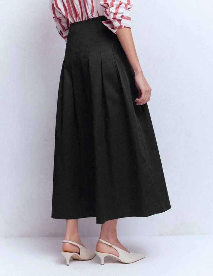Valentina Cotton Sateen Skirt Black Valentina Cotton Sateen Skirt Black