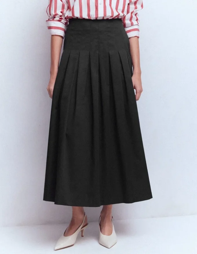 Valentina Cotton Sateen Skirt Black Valentina Cotton Sateen Skirt Black