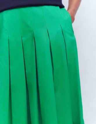Valentina Cotton Sateen Skirt Rich Emerald